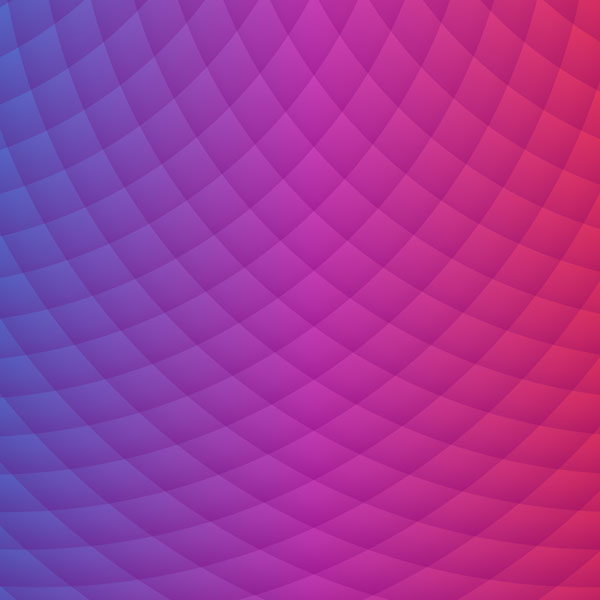 two intersecting circular corner ripples over red blue gradient