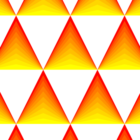 yellow orange and red alternating pyramids