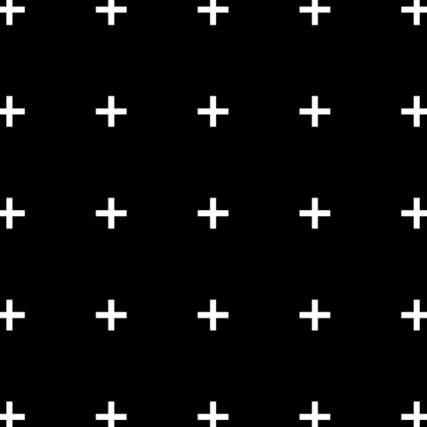 white plus sign grid on solid black background
