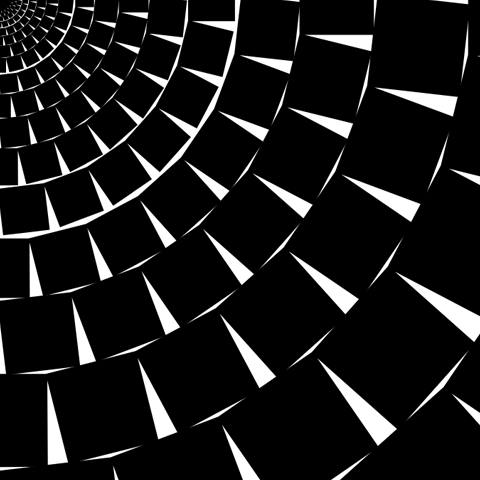 black and white portal made from squares in circle formation