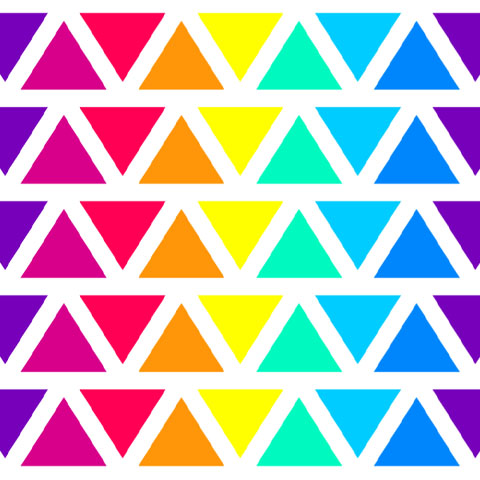 stacked rainbow triangle pattern