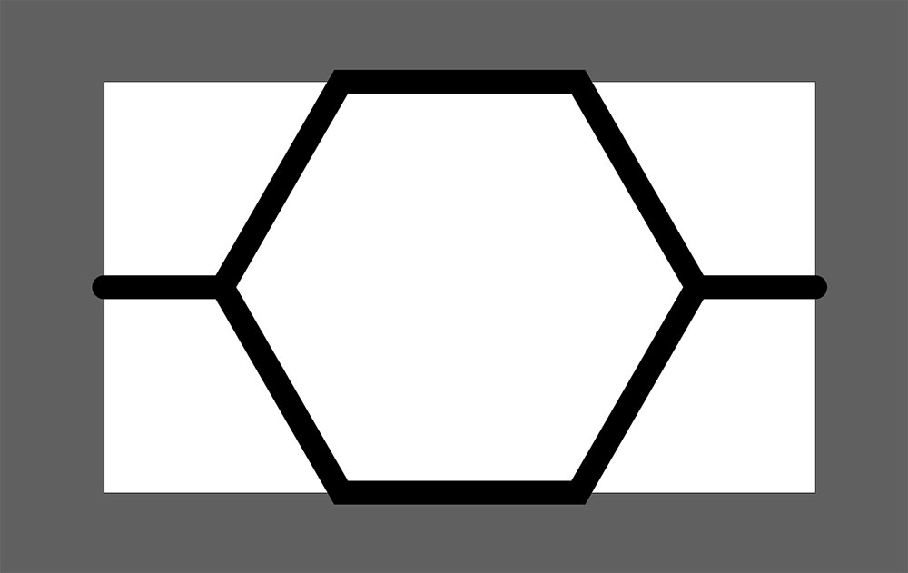 Hexagon tile centered