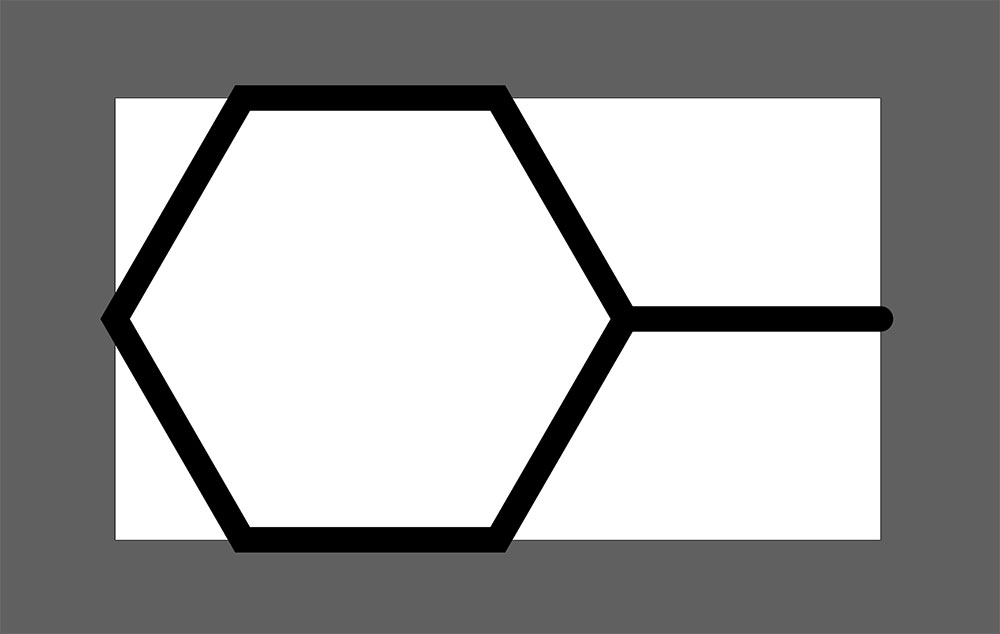 A single tile for a hexagon pattern