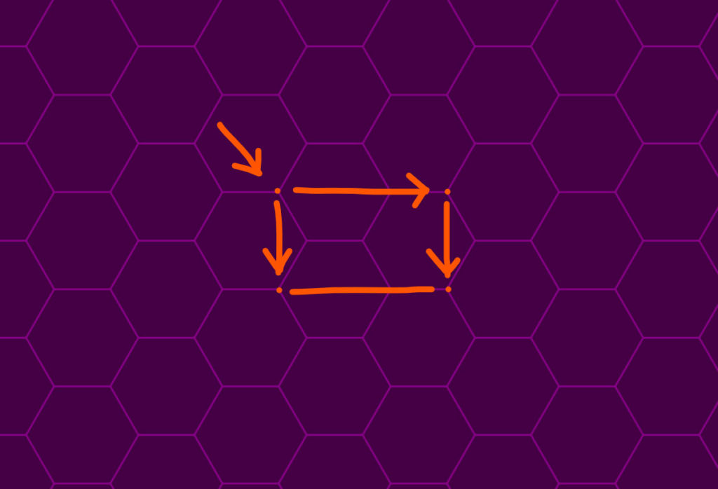 Marking the tile of a hexagon pattern