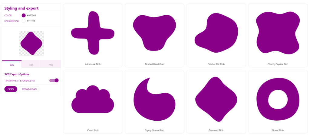 The svg blob shape generator editor