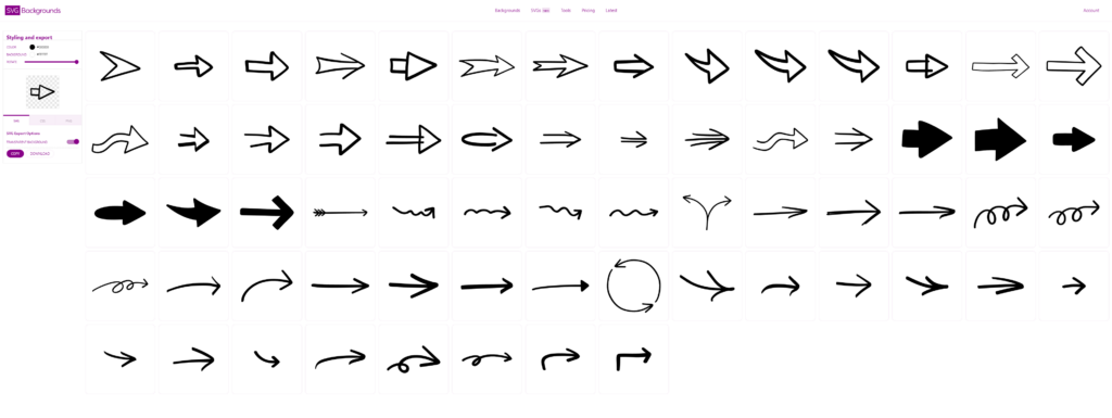 Various hand-drawn arrow doodles