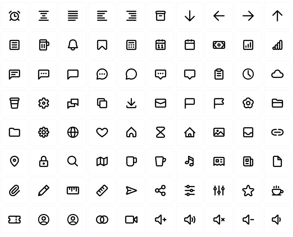 80 outlined icons from the new collection