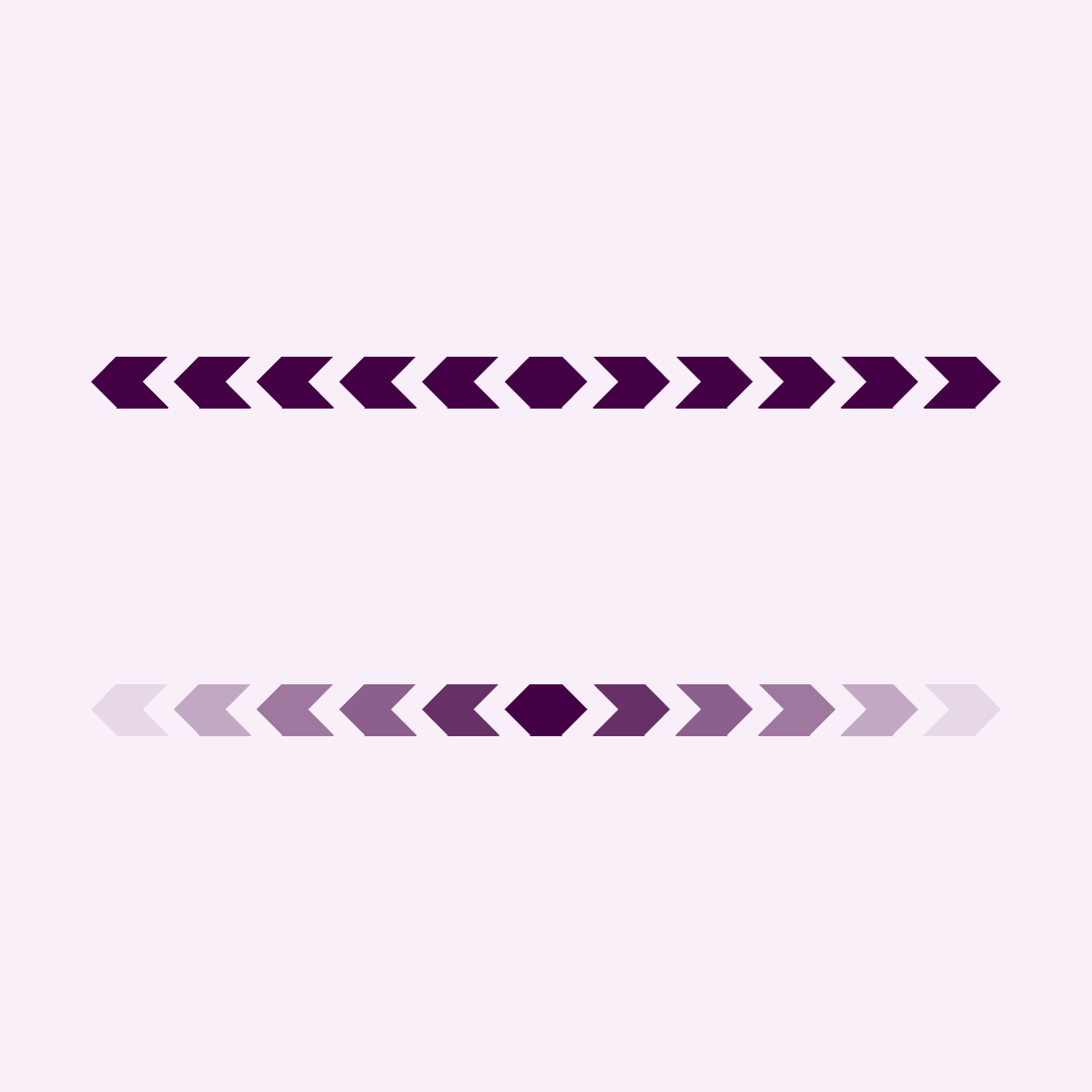 blocky arrows pointing left and right from the center