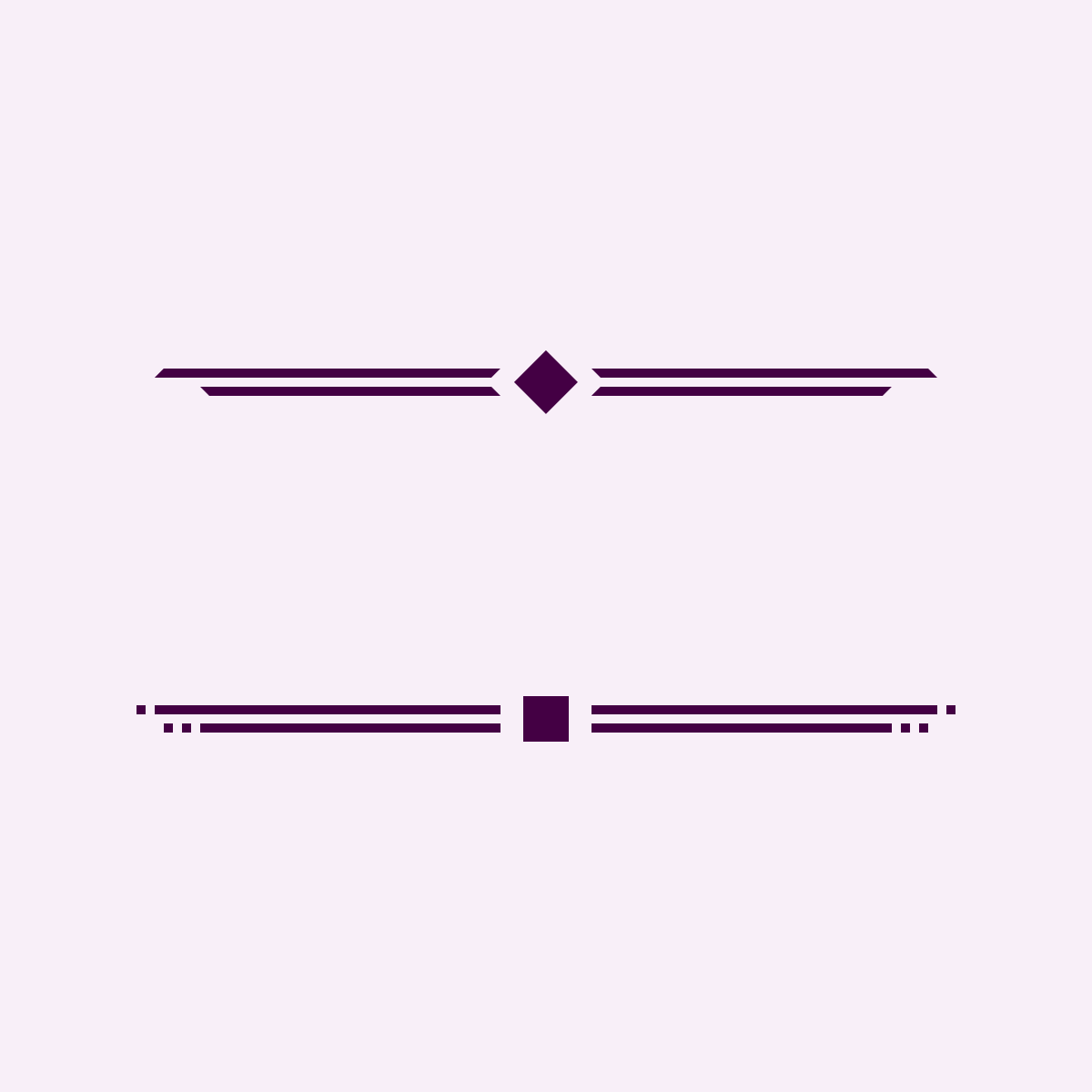 double lines leaving the center shape, creating wing like horizontal rules