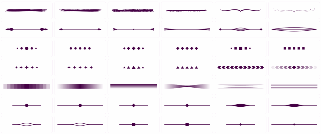 36 of the 66 horizontal design SVGs in a grid