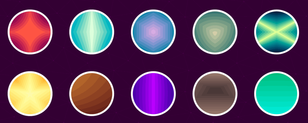 10 circular thumbs of the colorful backgrounds added